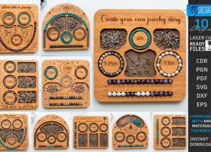 Paquete de bandejas de cuentas y tableros para pulseras