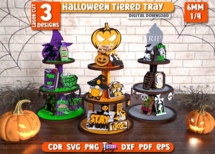 Paquete de bandejas escalonadas de Halloween