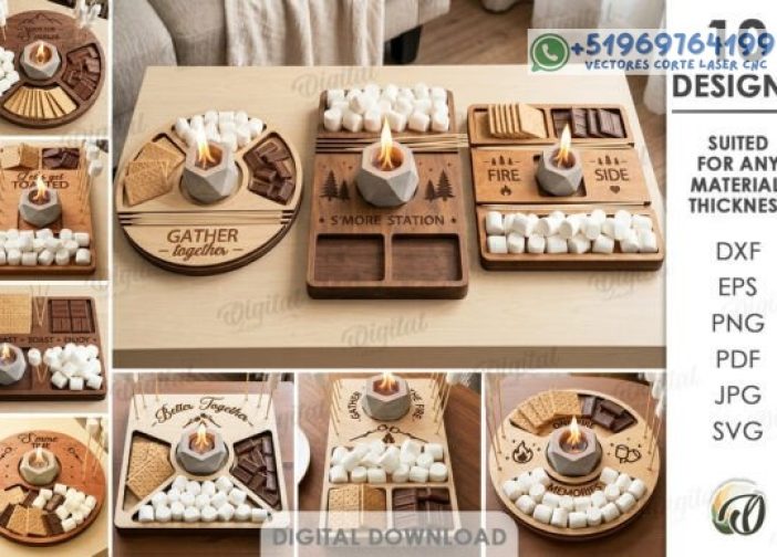 Paquete de bandejas para estación de smores Para mas Vectores Whatsapp 51969764199