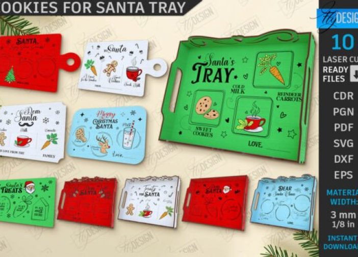 Paquete de bandejas para galletas de Papá Noel