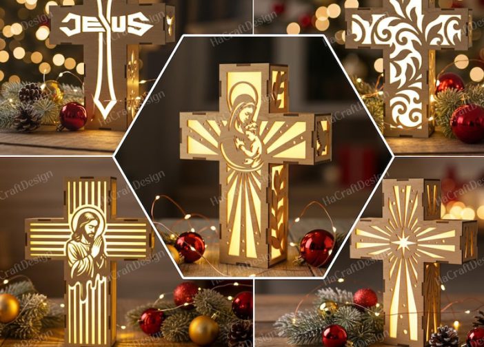 Paquete de caja de cruces par alinterna luz