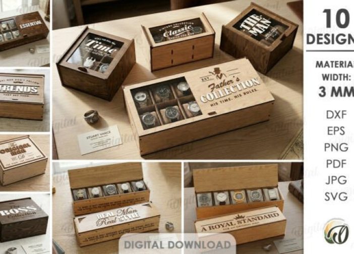 Paquete de cajas de accesorios para papa en 3D
