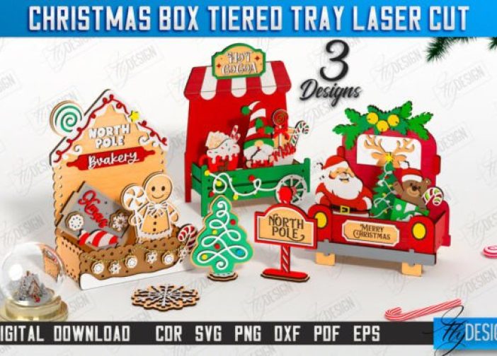 Paquete de cajas de adornos navideños