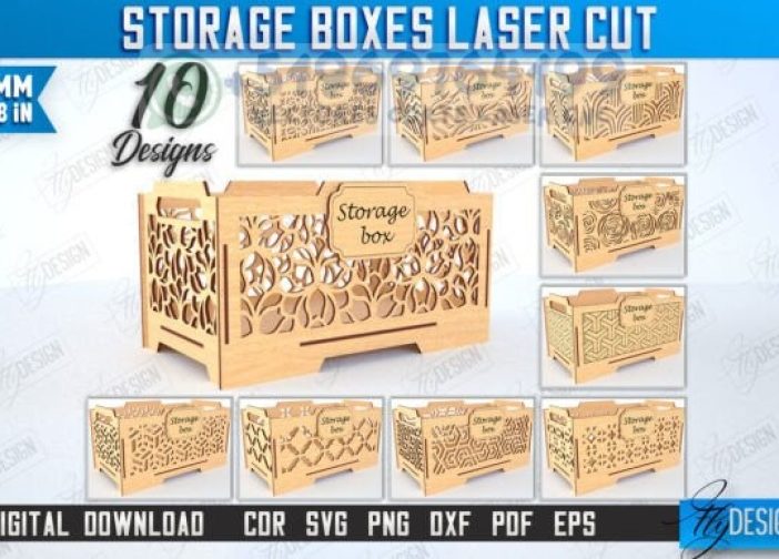 Paquete de cajas de almacenamiento de madera