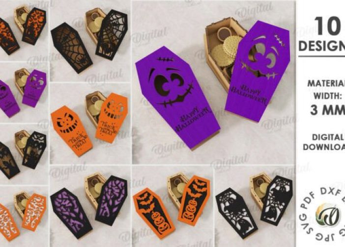 Paquete de cajas de ataúd de Halloween