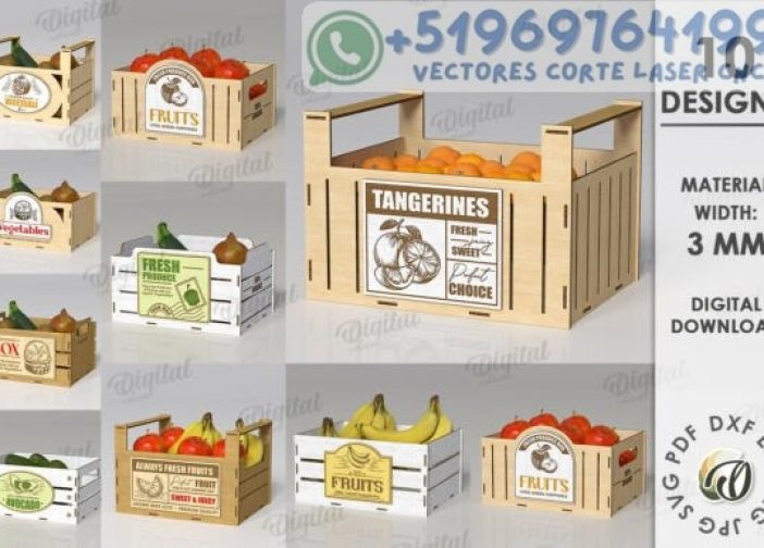 Paquete de cajas de frutas y verduras