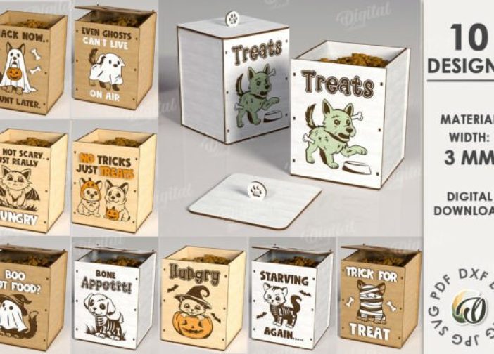 Paquete de cajas de golosinas para mascotas de Halloween