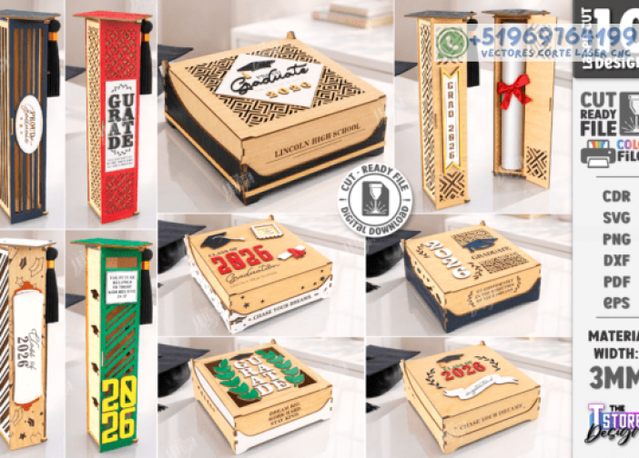 Paquete de cajas de recuerdos fotográficos de graduación Para mas Vectores Whatsapp 51969764199