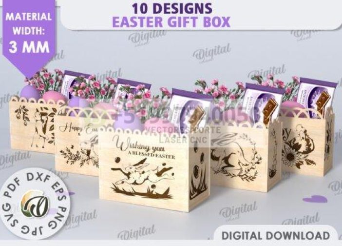 Paquete de cajas de regalo de Pascua 3D