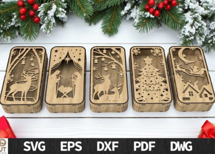 Paquete de cajas de regalo navideña