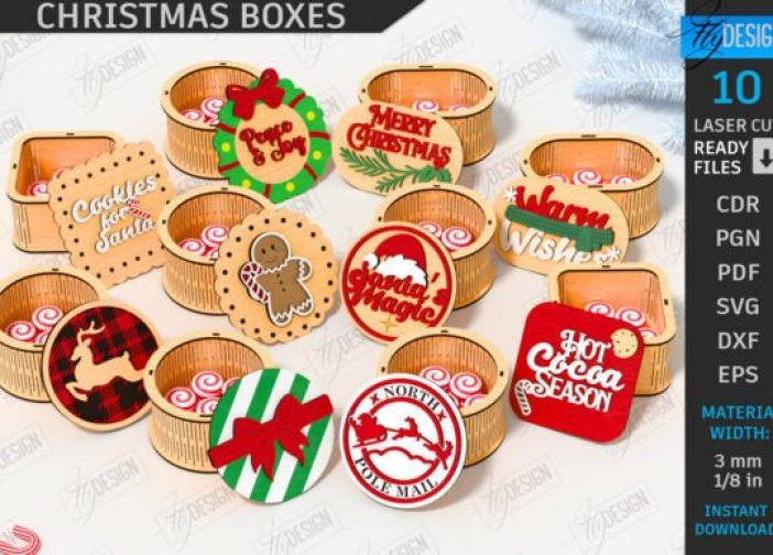 Paquete de cajas de regalo navideñas