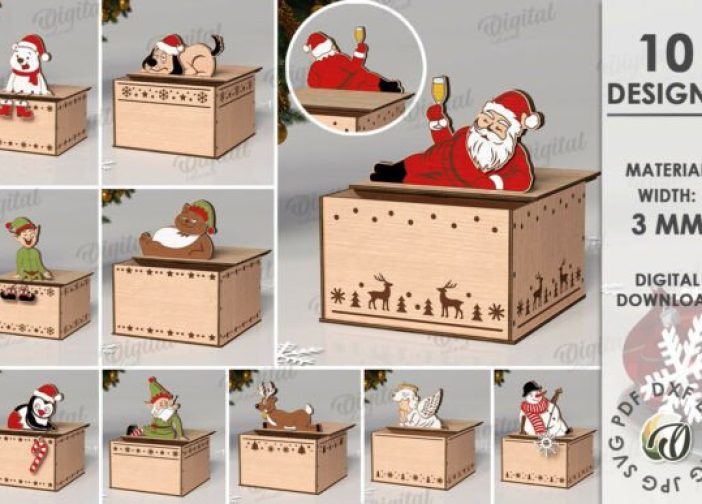 Paquete de cajas de regalo navideñas