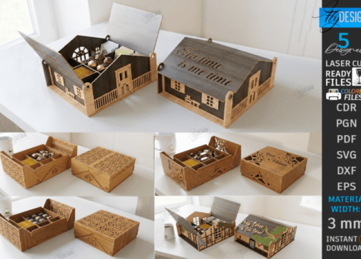 Paquete de cajas para guardar té y chocolates