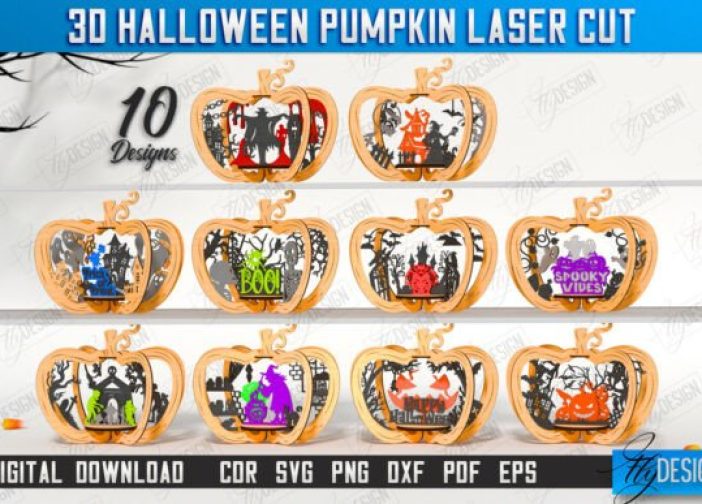 Paquete de calabazas de Halloween 3D