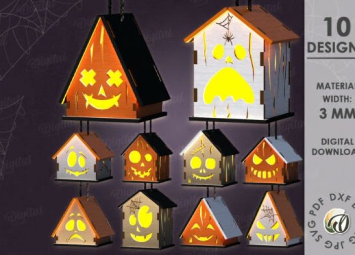 Paquete de candelabros de casas de Halloween