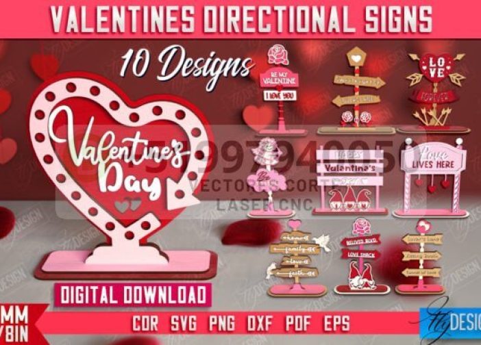 Paquete de carteles direccionales para San Valentín2
