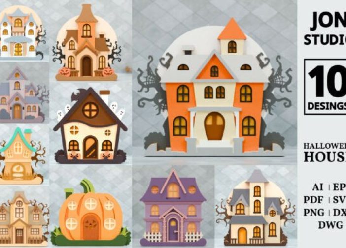 Paquete de casa de Halloween 3D