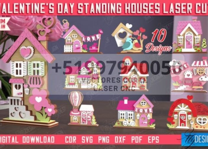 Paquete de casas de pie para el día de San Valentín