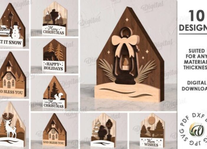 Paquete de casas navideñas