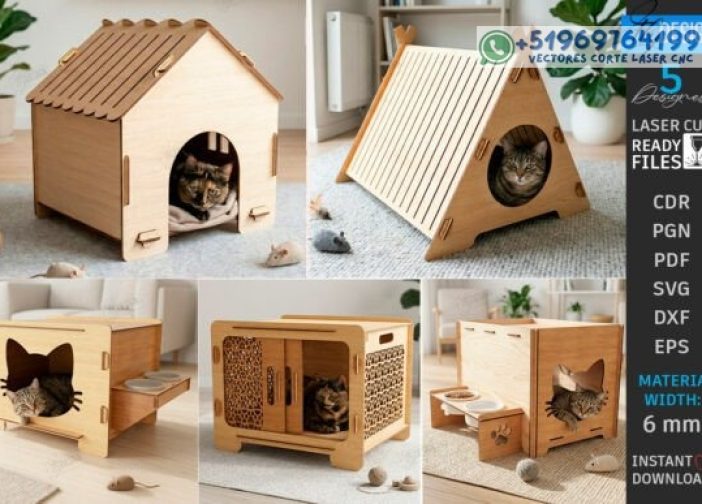 Paquete de casas para gatos Para mas Vectores Whatsapp 51969764199