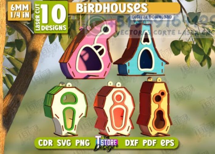 Paquete de casita comedero para pájaros