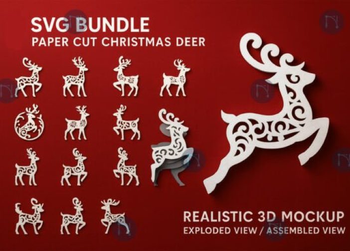 Paquete de ciervos navideños