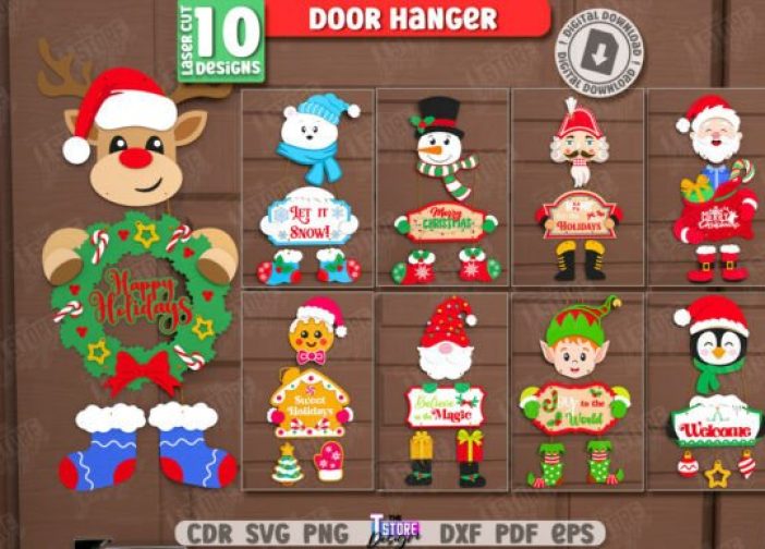 Paquete de colgadores de puerta navideños