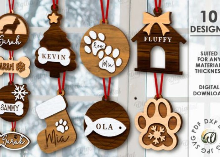 Paquete de colgante adornos navideños de mascotas