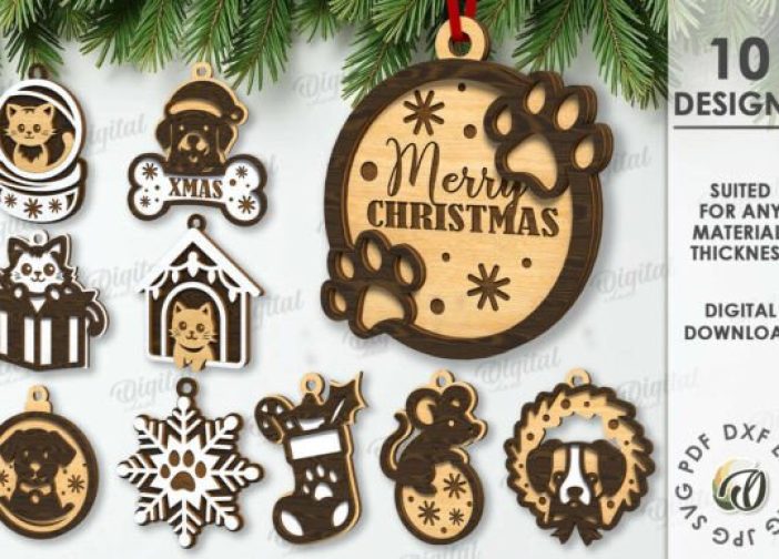 Paquete de colgantes navideños para mascotas