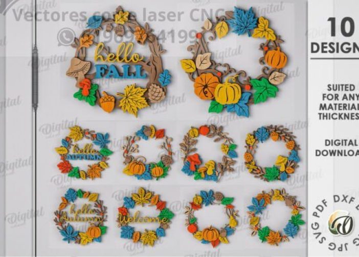 Paquete de coronas de otoño