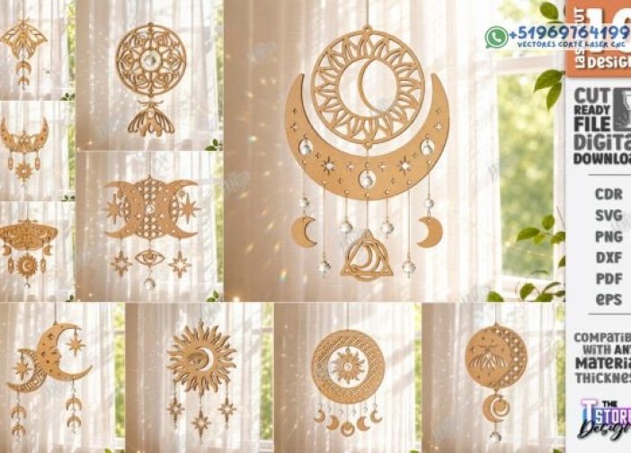 Paquete de corte láser Mystical Suncatcher SVG