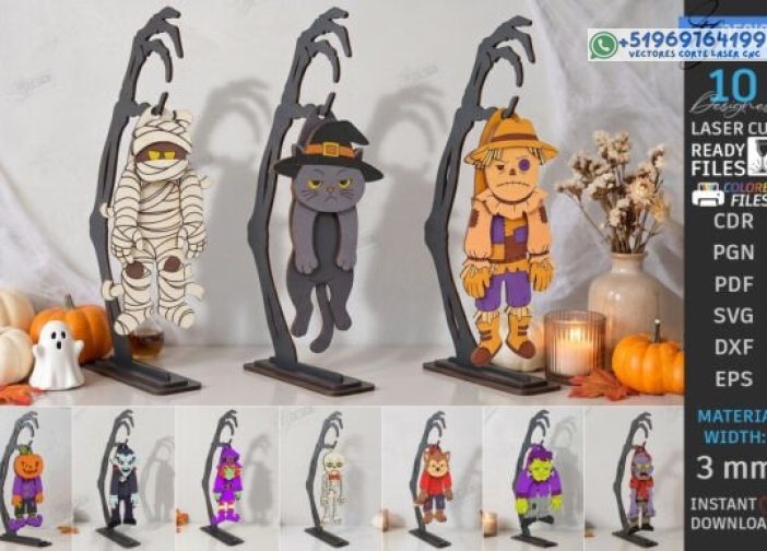 Paquete de corte láser con decoración ondulada de Halloween