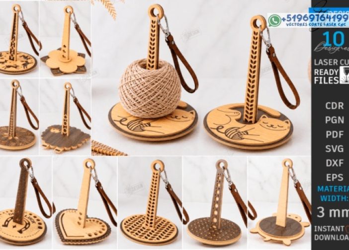 Paquete de corte láser con soporte de hilo para pulsera 3D