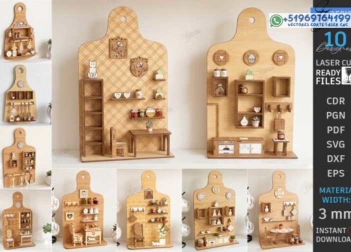 Paquete de corte láser de caja de sala de juntas de cocina