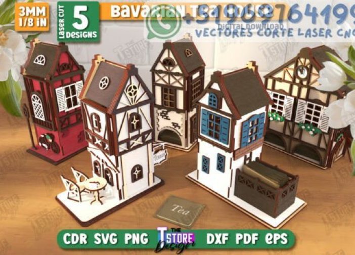 Paquete de corte láser de la Casa de Té Bávara