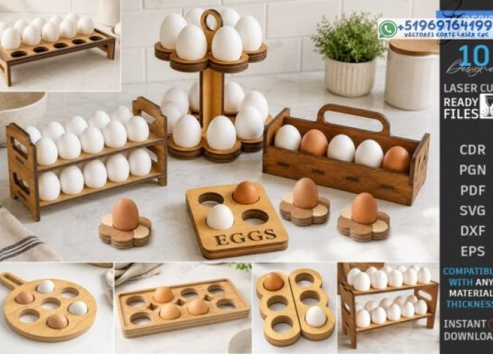 Paquete de corte láser organizador de huevos Cocina