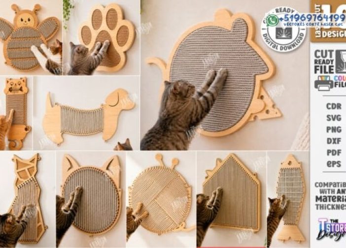 Paquete de corte láser rascador para gatos Hogar