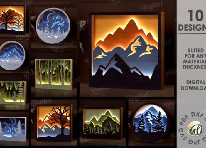 Paquete de cuadro de luces de pared en capas