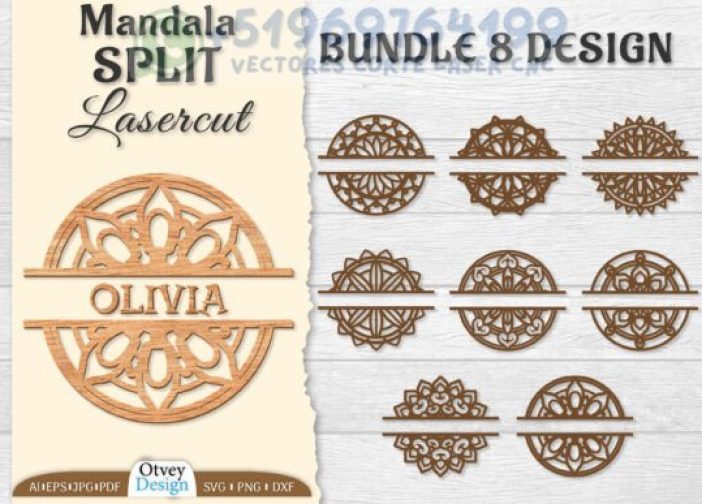 Paquete de cuadros circulares tipo mandala personalizado