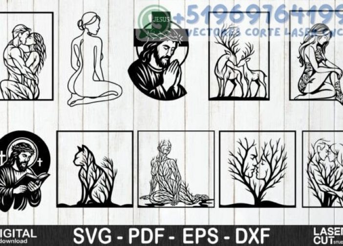 Paquete de cuadros lineales Naturaleza, Amor y Fe