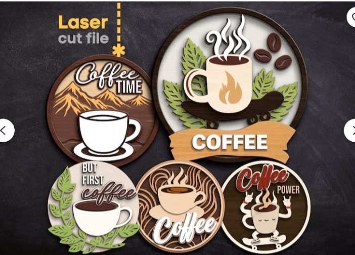 Paquete de cuadros redondos de café