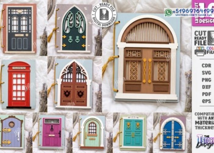 Paquete de cubierta para cuaderno de puerta cortada con láser