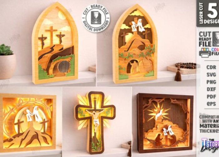 Paquete de decoración de Pascua en capas 3D