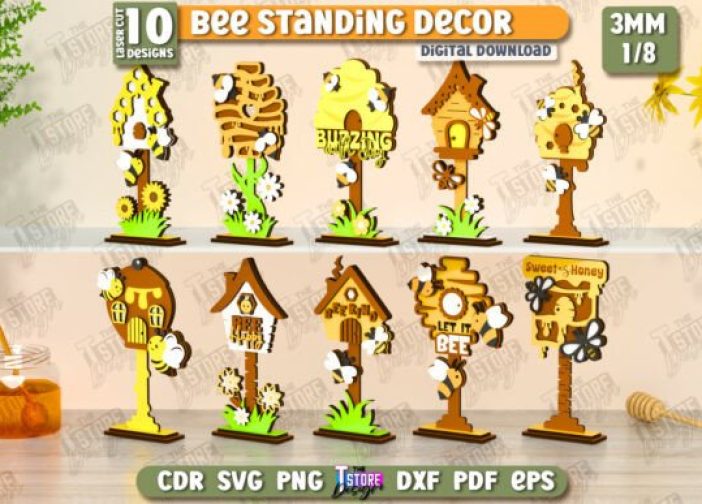 Paquete de decoración de abejas de pie