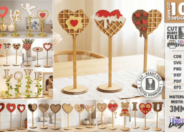 Paquete de decoración de mesa Love con soporte