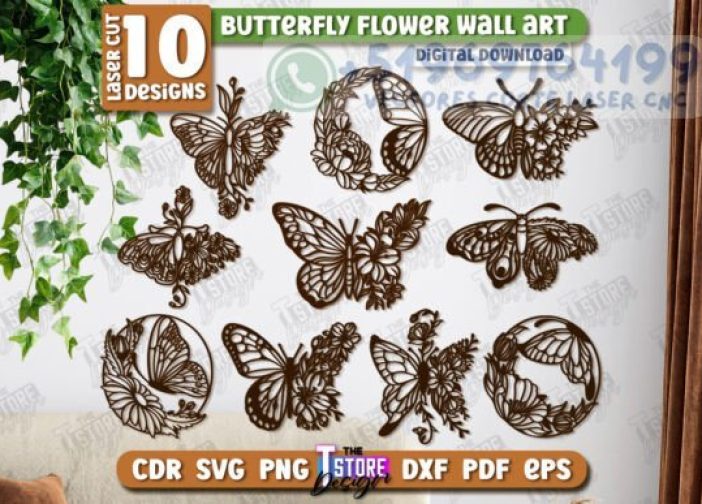 Paquete de decoración de pared con mariposas