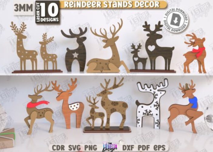 Paquete de decoración de puesto de renos