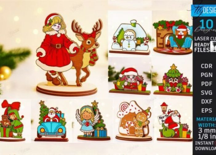 Paquete de decoración navideña con parante stands