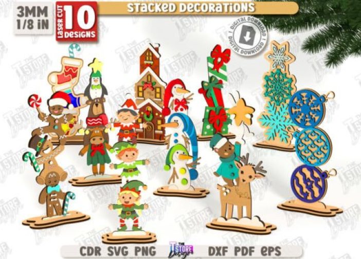 Paquete de decoración navideña con parantes