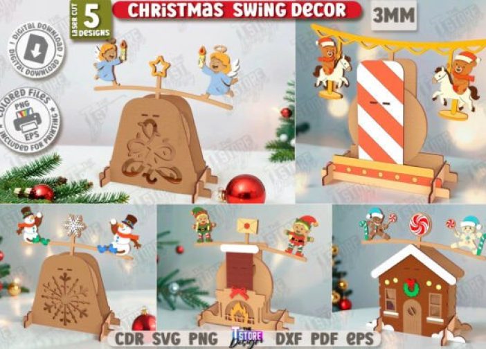 Paquete de decoración navideña de columpios